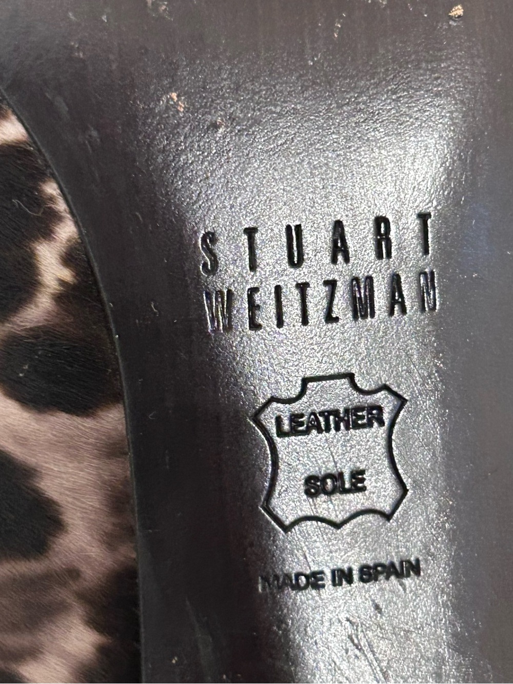 ❤️MAKE OFFER❤️ Stuart Weitzman Leopard Animal Print Pointed Toe Heels Size 8 - Picture 8 of 9